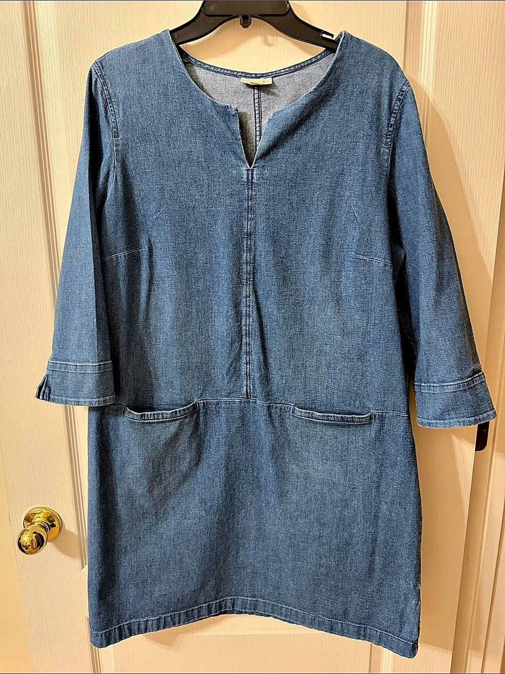 J Jill Denim Mini Dress Blue Size 16 Like New